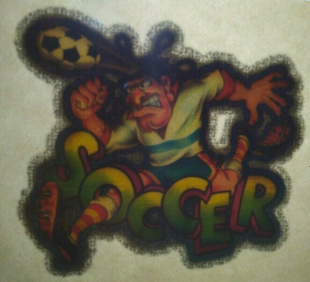 Soccer Screamin Gleamin Glitter Iron-On Decal Donruss Retro Vintage Original #2